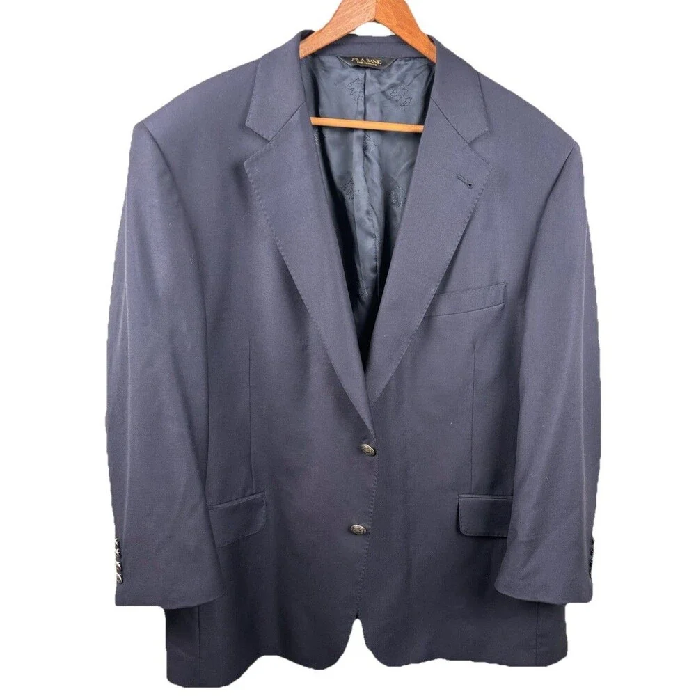Jos A Bank Navy Blue Signature Gold 46S 100% Wool Blazer Sport Coat Jacket